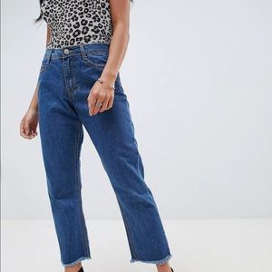 Misguided petite jeans dark wash size 2